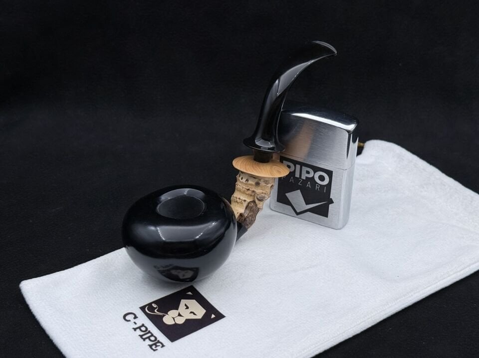 C-PIPE Bambu Shank Siyah Smooth Bent