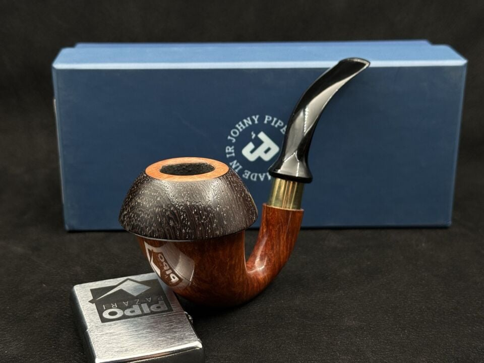 JOHNYPIPES 505 CALABASH BENT SMOOTH | Parlak Yüzeyde Klasik Calabash Yorumu