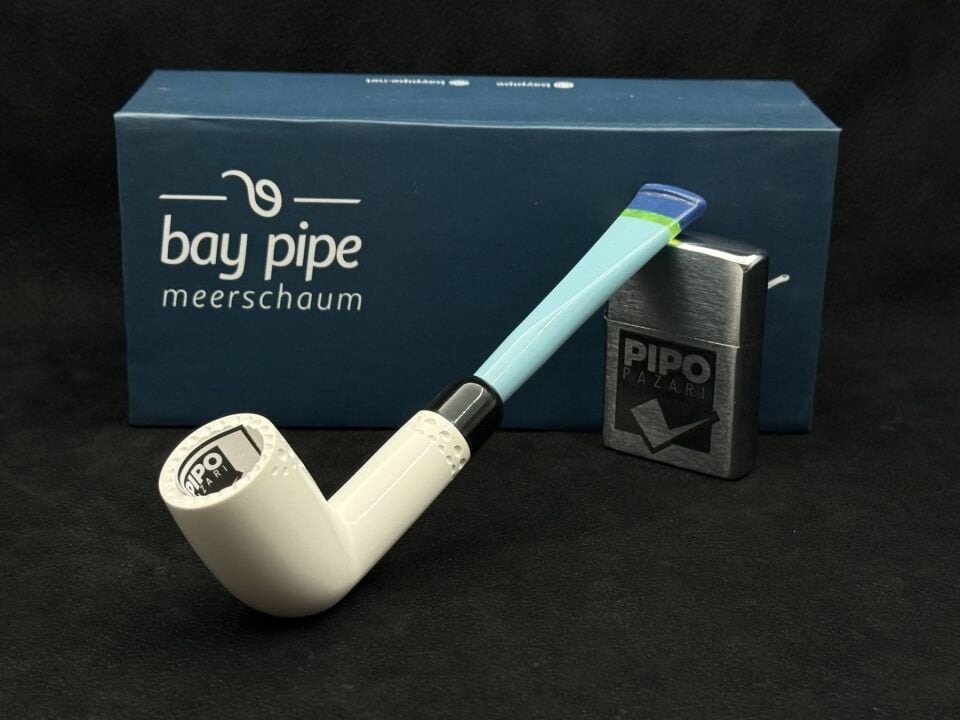 EMRE MANGALTEPE LÜLETAŞI MİNİ BILLARD PİPO | Mavi Akrilik Ağızlık