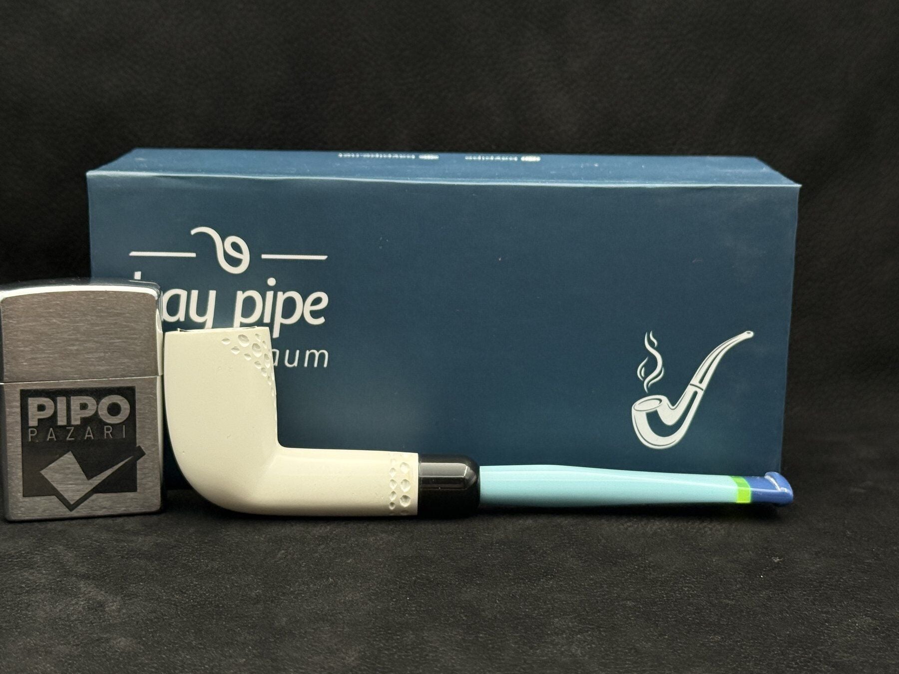 EMRE MANGALTEPE LÜLETAŞI MİNİ BILLARD PİPO | Mavi Akrilik Ağızlık