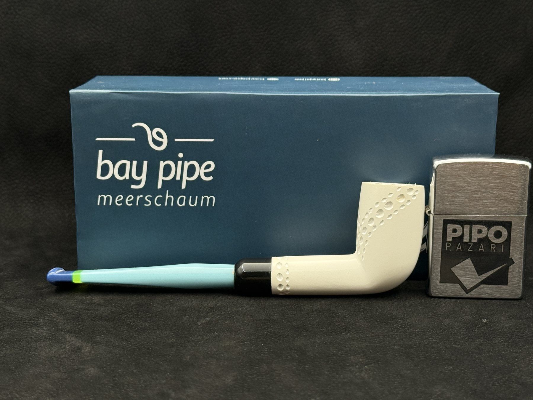 EMRE MANGALTEPE LÜLETAŞI MİNİ BILLARD PİPO | Mavi Akrilik Ağızlık