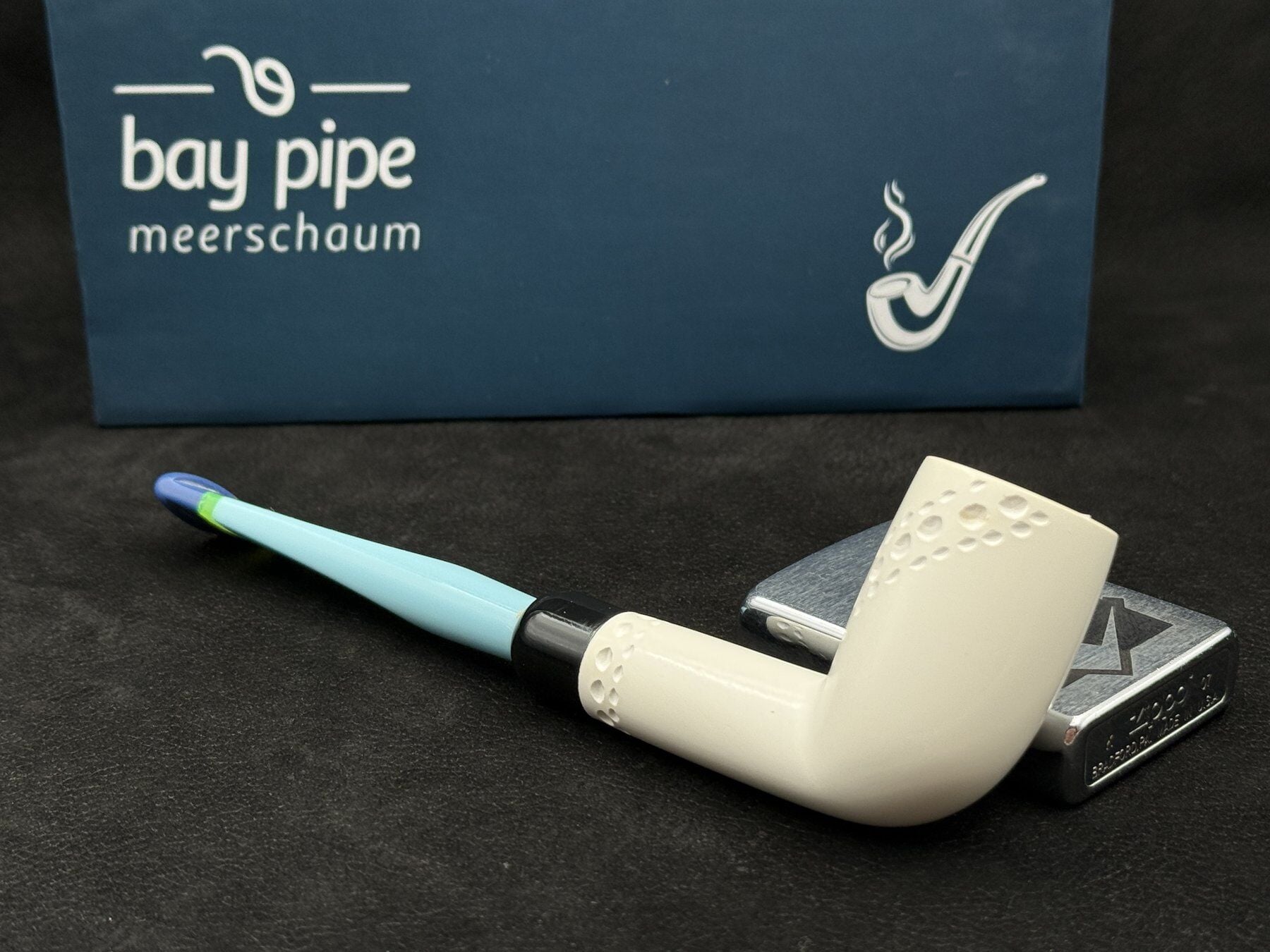 EMRE MANGALTEPE LÜLETAŞI MİNİ BILLARD PİPO | Mavi Akrilik Ağızlık