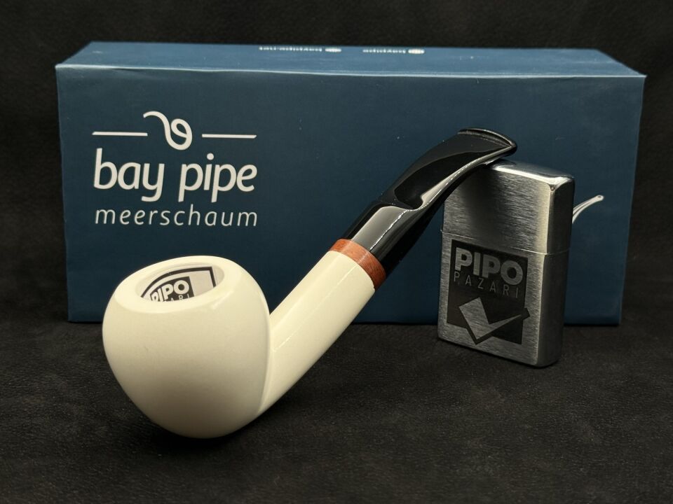 EMRE MANGALTEPE LÜLETAŞI 1/4 BENT SMOOTH PİPO | El Yapımı / Boyut 1