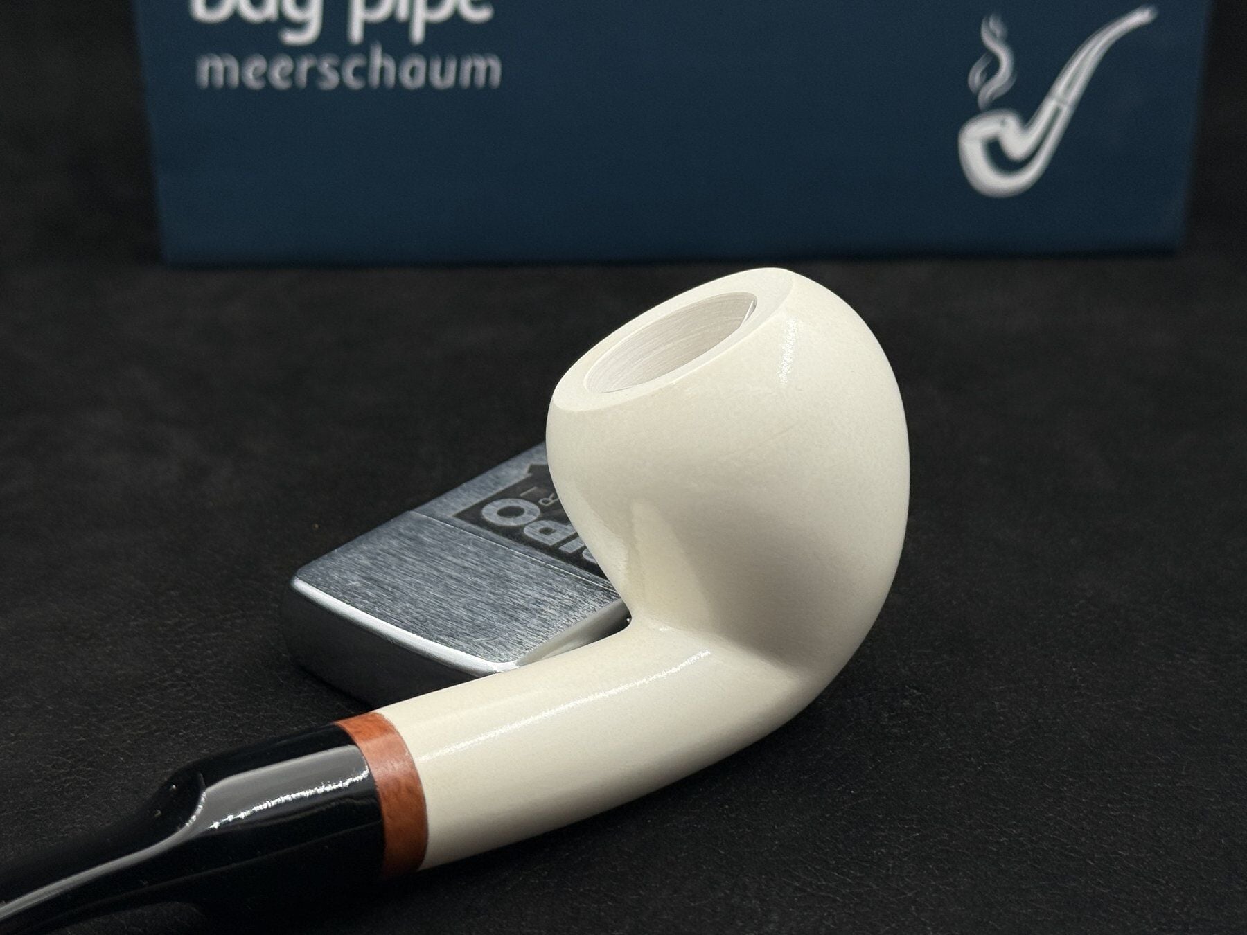 EMRE MANGALTEPE LÜLETAŞI 1/4 BENT SMOOTH PİPO | El Yapımı / Boyut 1