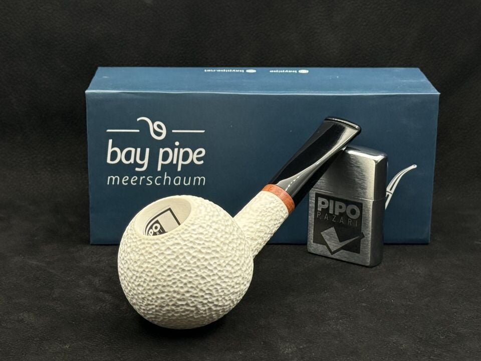 EMRE MANGALTEPE LÜLETAŞI RUSTİK APPLE BILLARD PİPO | El İşçiliği Dokulu Yüzey