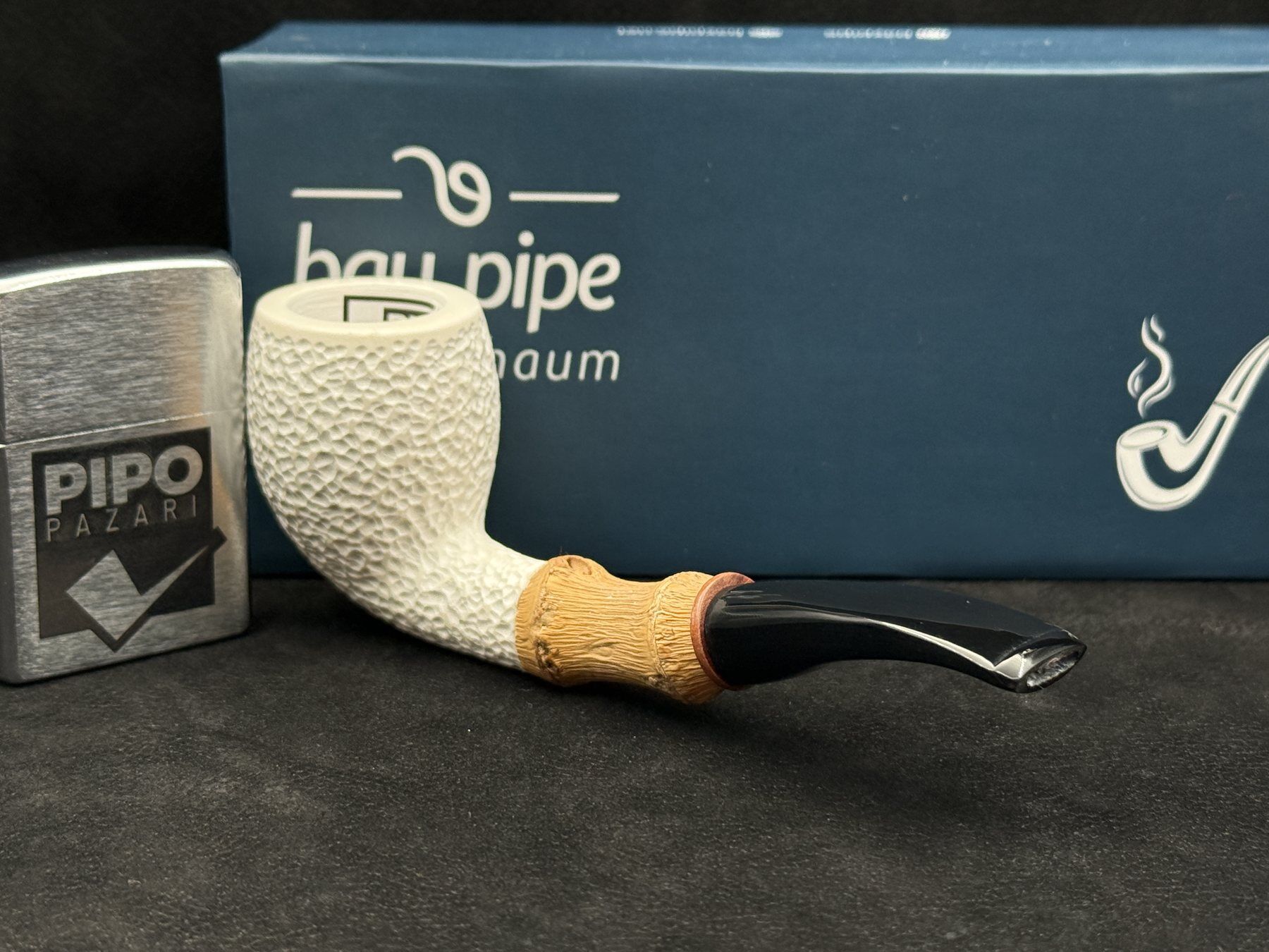 EMRE MANGALTEPE LÜLETAŞI BAMBU SHANK RUSTİK PİPO | Doğal Geçişli Tasarım