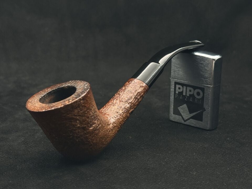 British Briar Kumlama Bent Estate Pipo | Doğal Doku & Klasik İngiliz Form