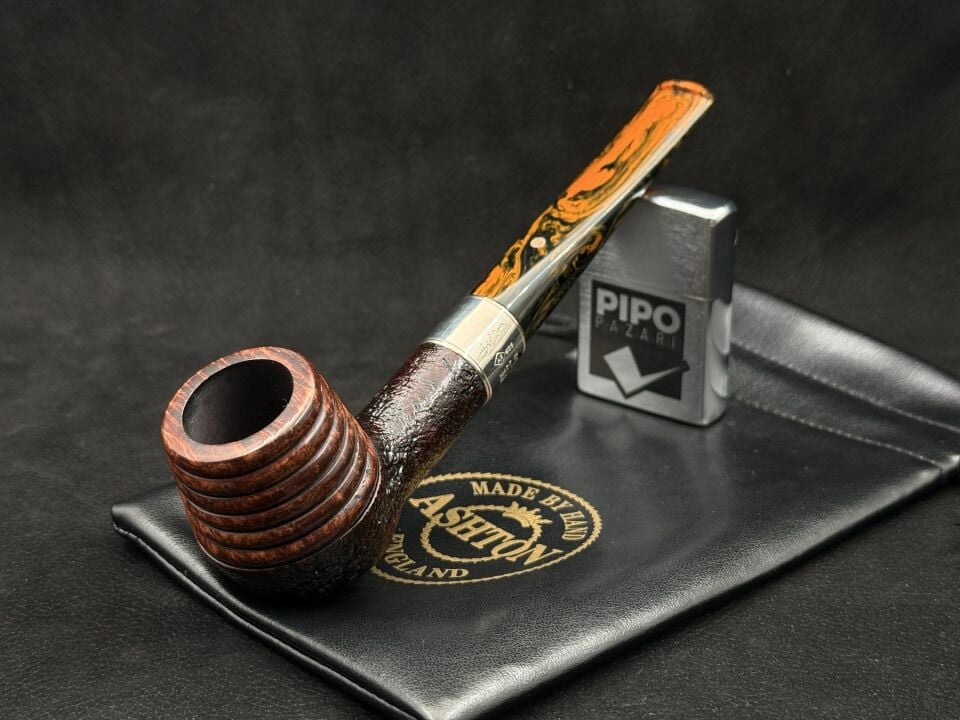 Ashton Brindle XXX Beehive Silver Sandblast Pipo | İkonik Arıkovanı Form & Özel 9mm Filtre
