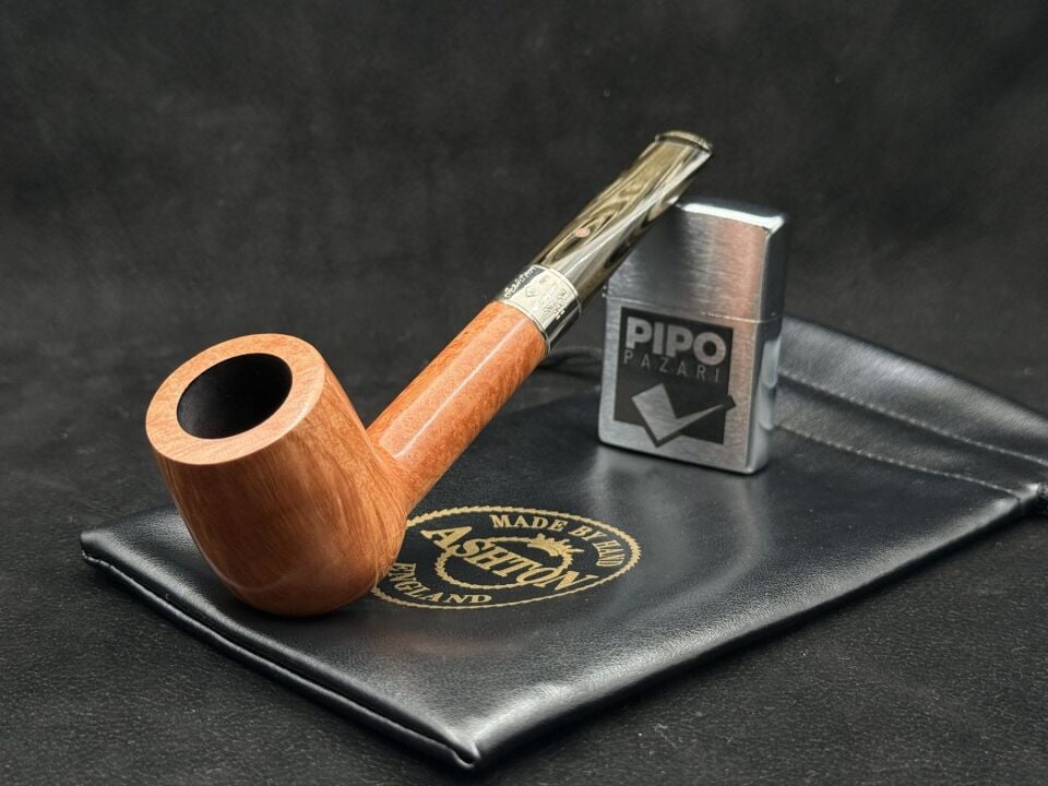 Ashton Sovereign XX Billard Smooth Pipo | Gümüş Detay & Haki Harelİ Ağızlık