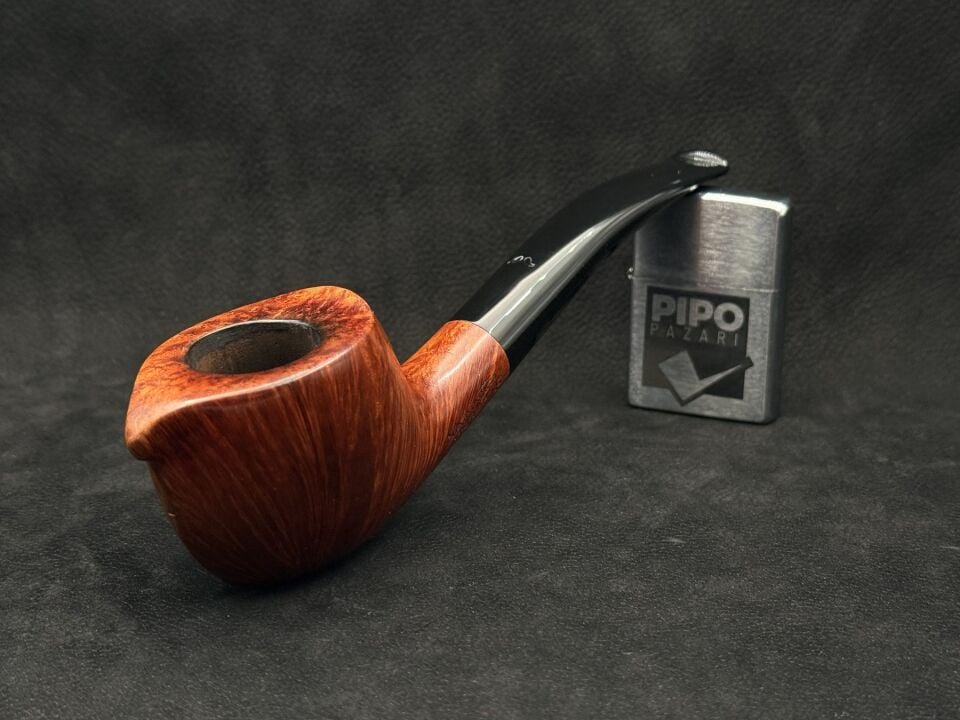 Caminetto Torch F 1/8 Bent Smooth Estate Pipo | Güçlü Flame Grain İtalyan İşçiliği