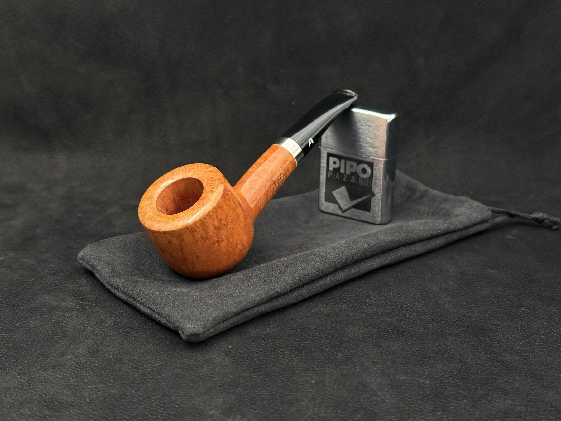 Ascorti Natural 1/8 Bent Pipo | Açık Ton Briar ve Zarif İtalyan İşçiliği