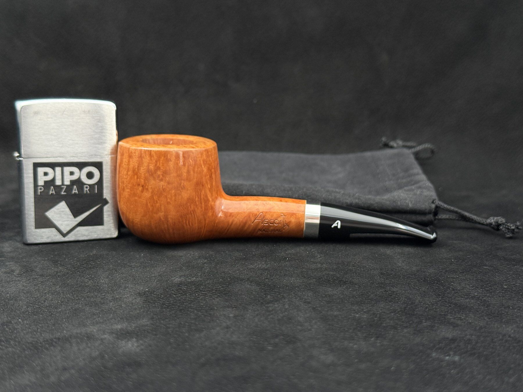 Ascorti Natural 1/8 Bent Pipo | Açık Ton Briar ve Zarif İtalyan İşçiliği
