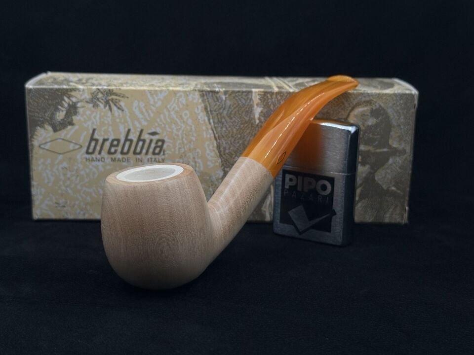Brebbia 834 Lületaşı Hazneli Bent Pipo | Ahlat Kaplama İtalyan Zarafeti