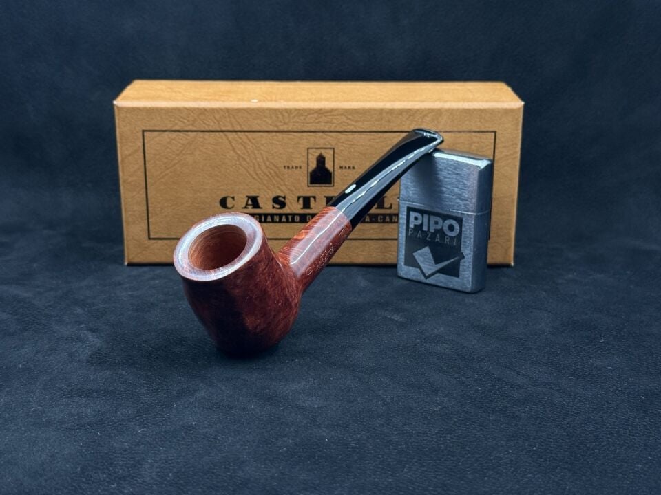Castello Trademark KK Sculpted Billard Smooth Pipo | İtalyan Ustalığının Zamansız Koleksiyon Parçası