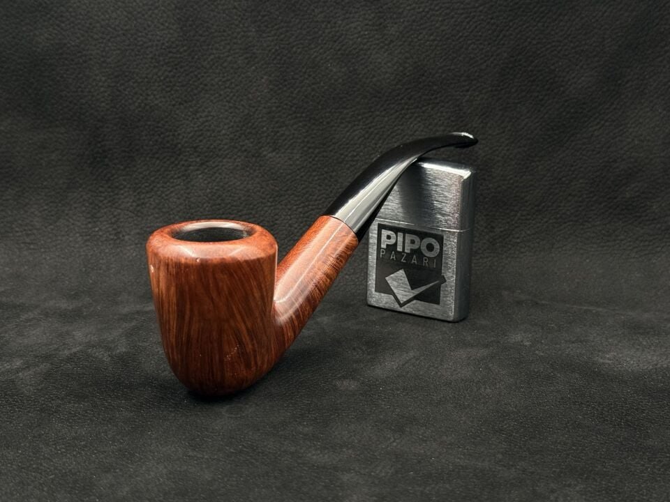 Savinelli Straight Grain 611 KS Bent Billiard Estate Pipo | İtalyan Klasiği