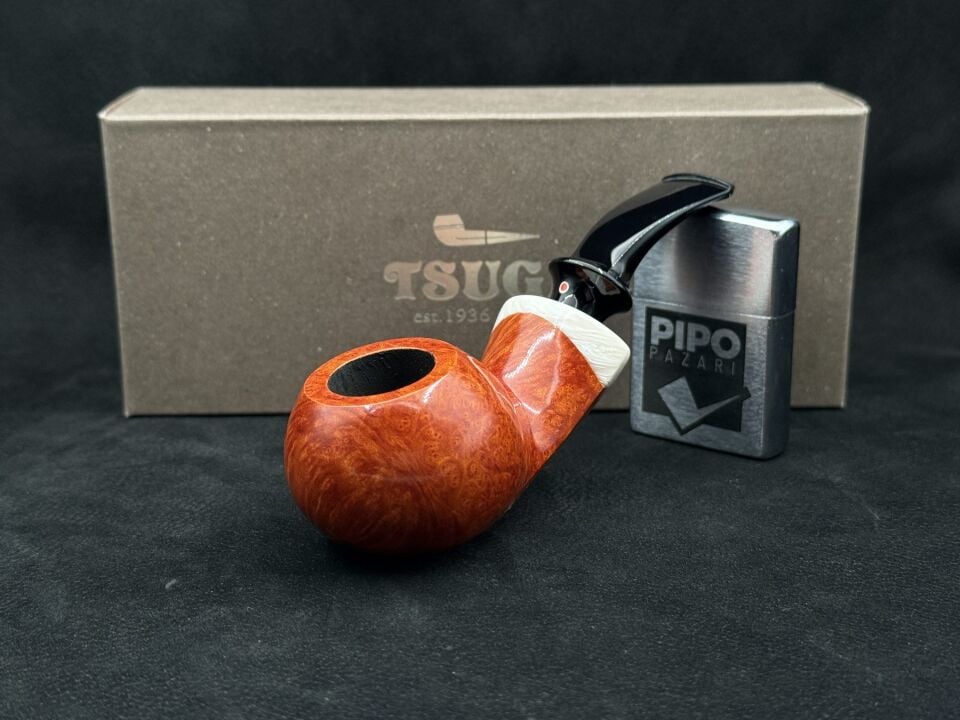 Tsuge Cat's Eye 606 9mm | Beyaz Cat's Eye Detaylı Japon Briarı